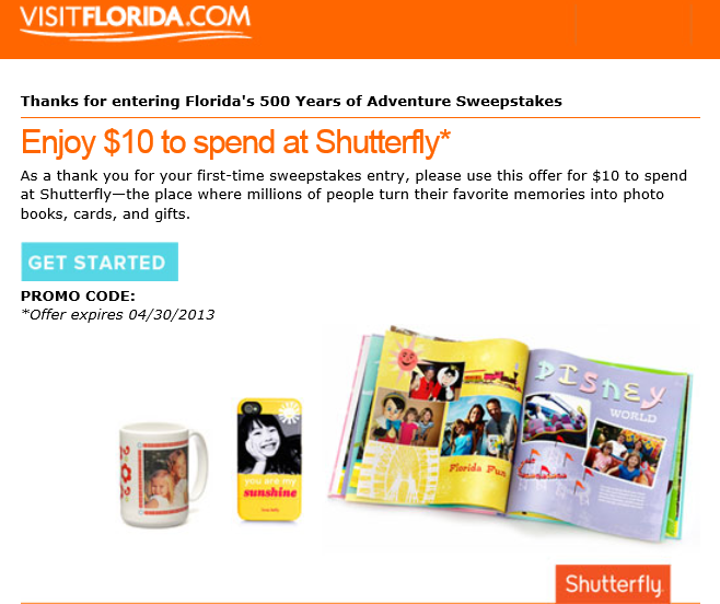10 credito shutterfly