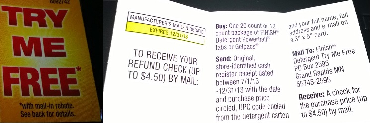 Finish Detergent Mail In Rebate