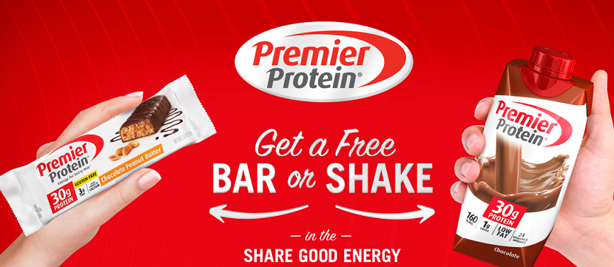 premier protein bar or shake