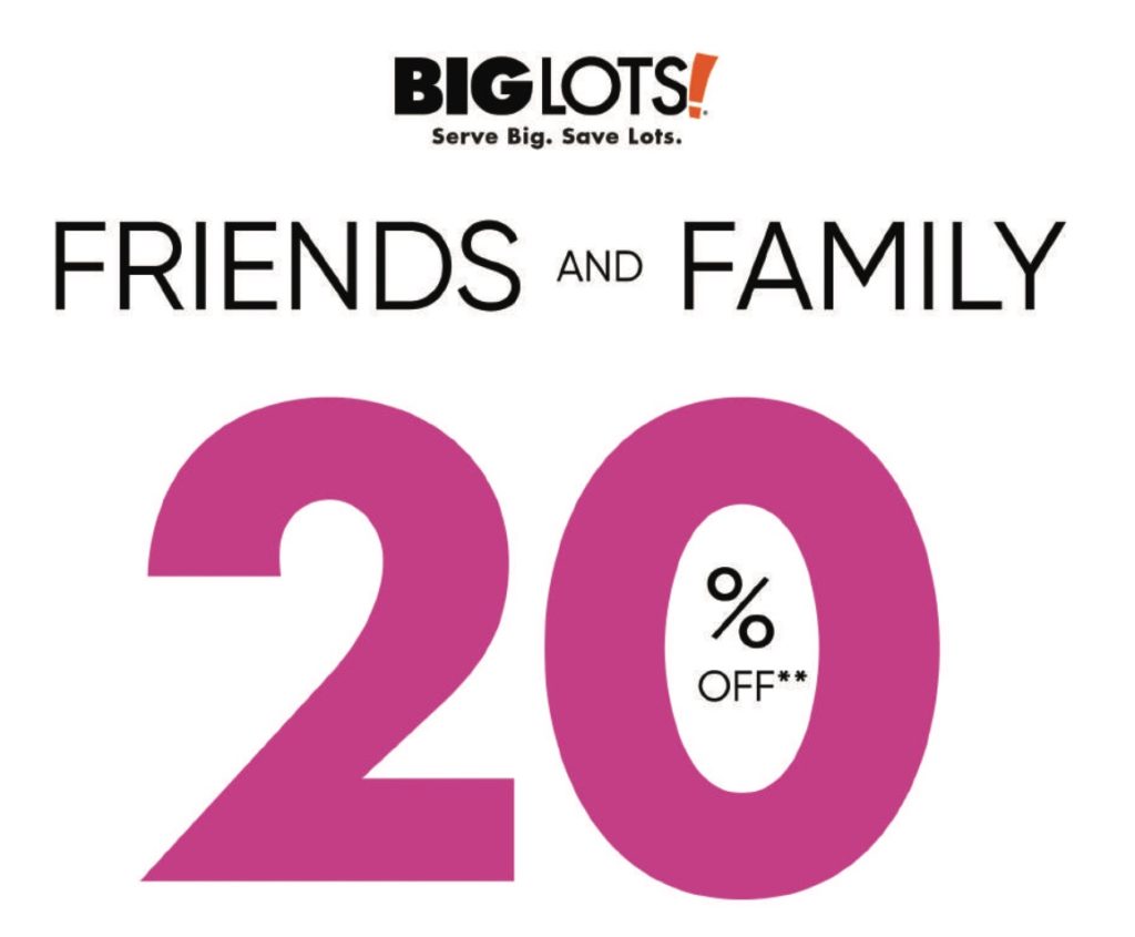 GRATIS cupón 20% de descuento en Big Lots