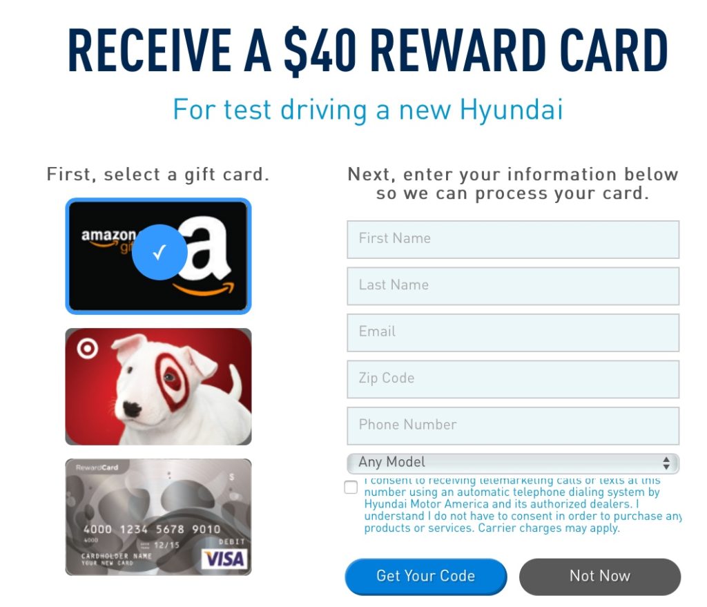 GRATIS $40 en Amazon con la prueba de manejo de un auto Hyundai
