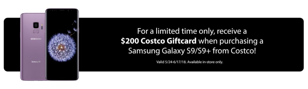 $200 Gift Card Samsung Galaxy S9 Offer