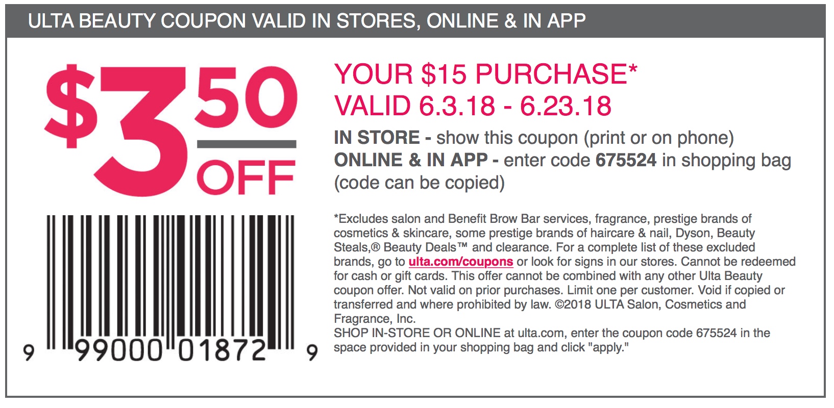 GRATIS cupón de 3.50 Ulta Súper Baratísimo Gratis