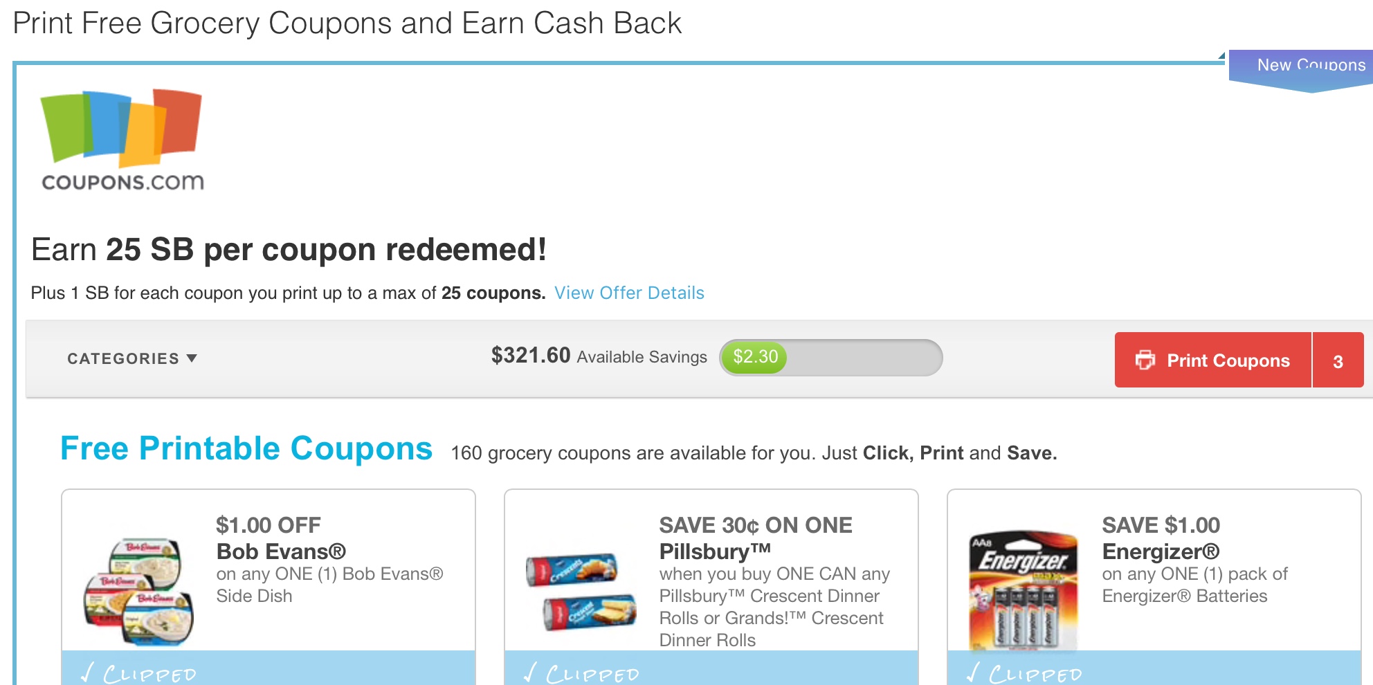 GRATIS 100 puntos Swagbucks 1 por imprimir cupones Súper Baratísimo