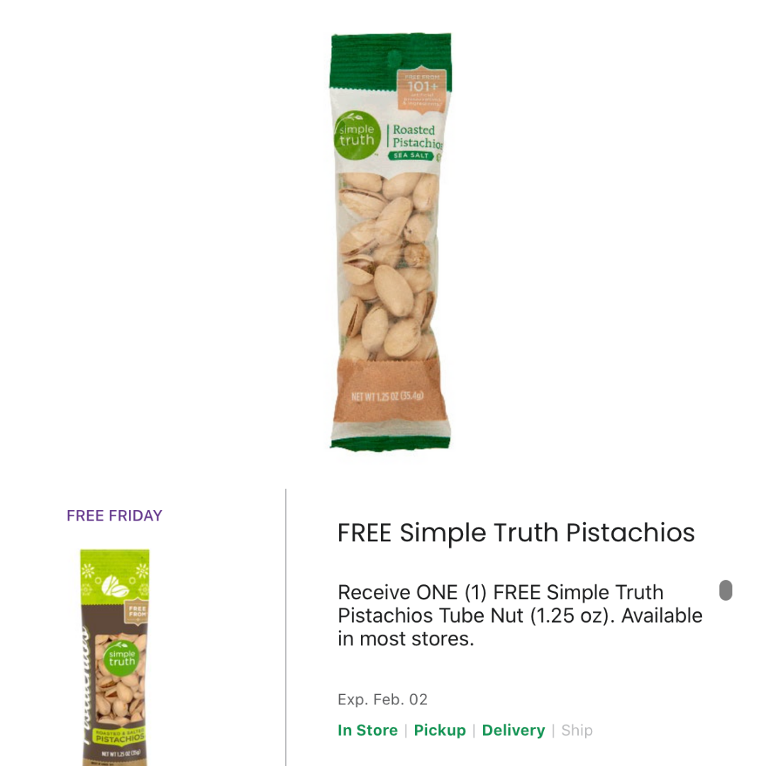 Kroger Freebie: GRATIS Simple Truth Pistachios | Súper Baratísimo Gratis