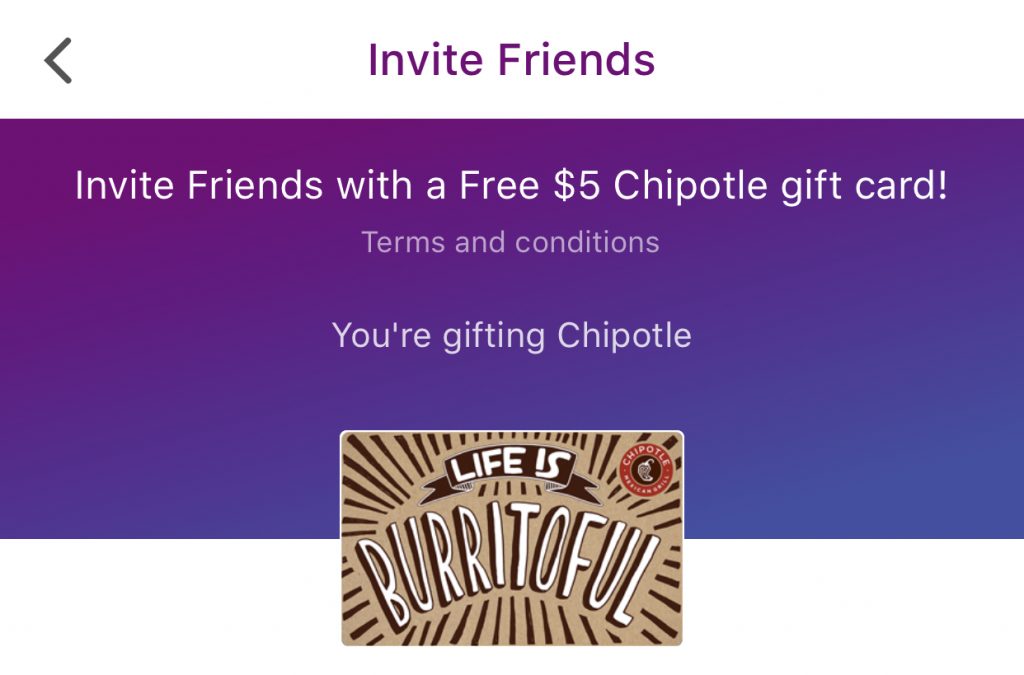 free $5 chipotle gift card