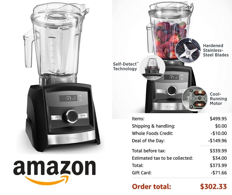 Vitamix A3300 Ascent Smart Blender Container $350 en Amazon