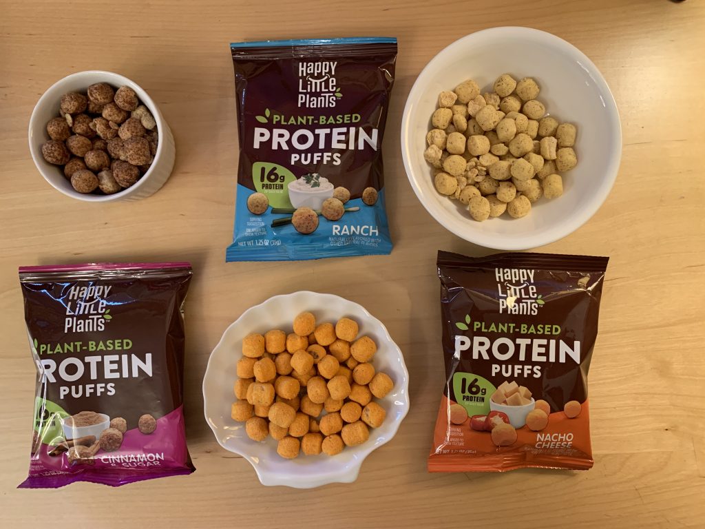 Happy Little Plants plant-based protein puffs