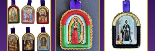 Comprar detentes del Señor de los Milagros en USA: colección de detentes religiosos bordados